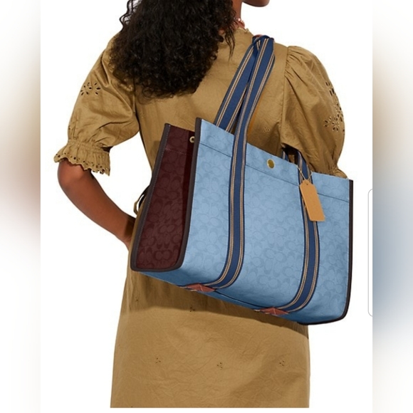 🎀NWT Authentic Coach Jacquard Spin Tote 42. Color: Slate.💖 - Picture 7 of 15